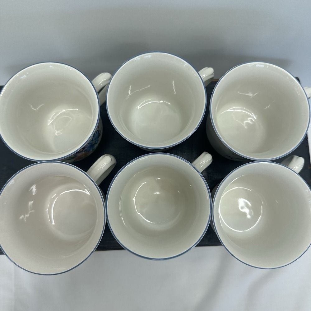 Lot Of 6 JMP Marketing Stoneware Coffee Tea Cup Provincial Bouquet Cottagecore - Picture 7 of 12